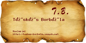 Tüskés Borbála névjegykártya