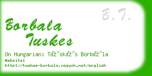 borbala tuskes business card